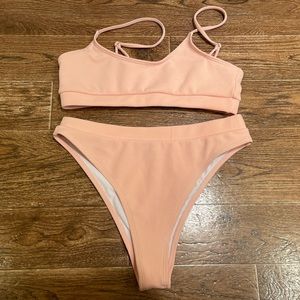 New Shein Peach Light Pink Colored Bikini Medium